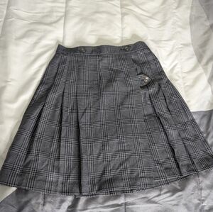 Flynn O'Hara Classic Gray Plaid Pleated Uniform Mini Skirt /Size 16X